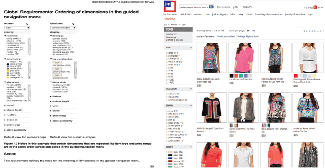 Live guided-navigation experience as shipped to JCPenney.com